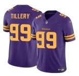 Men's Minnesota Vikings #99 Jerry Tillery Purple 2023 F.U.S.E. Color Rush Untouchable Limited Football Stitched Jersey