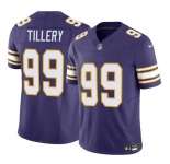 Men's Minnesota Vikings #99 Jerry Tillery Purple 2023 F.U.S.E. Throwback Vapor Untouchable Limited Football Stitched Jersey