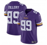 Men's Minnesota Vikings #99 Jerry Tillery Purple Vapor Untouchable Limited Football Stitched Jersey