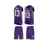 Men's Nike Minnesota Vikings #13 Shaun Hill Limited Purple Tank Top Suit NFL Jersey