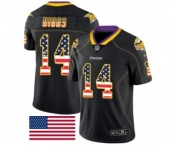 Men's Nike Minnesota Vikings #14 Stefon Diggs Limited Black Rush USA Flag NFL Jersey