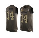 Men's Nike Minnesota Vikings #14 Stefon Diggs Limited Green Salute to Service Tank Top NFL Jersey