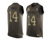 Men's Nike Minnesota Vikings #14 Stefon Diggs Limited Green Salute to Service Tank Top NFL Jersey