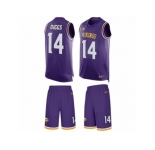 Men's Nike Minnesota Vikings #14 Stefon Diggs Limited Purple Tank Top Suit NFL Jersey