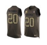 Men's Nike Minnesota Vikings #20 Mackensie Alexander Limited Green Salute to Service Tank Top NFL Jersey