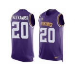 Men's Nike Minnesota Vikings #20 Mackensie Alexander Limited Purple Player Name & Number Tank Top NFL Jersey