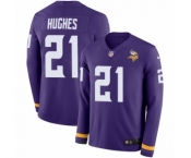 Men's Nike Minnesota Vikings #21 Mike Hughes Limited Purple Therma Long Sleeve NFL Jersey