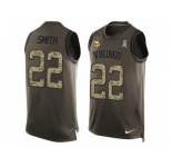 Men's Nike Minnesota Vikings #22 Harrison Smith Limited Green Salute to Service Tank Top NFL Jersey