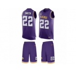 Men's Nike Minnesota Vikings #22 Harrison Smith Limited Purple Tank Top Suit NFL Jersey