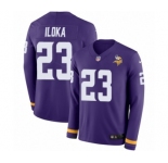 Men's Nike Minnesota Vikings #23 George Iloka Limited Purple Therma Long Sleeve NFL Jersey