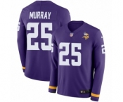 Men's Nike Minnesota Vikings #25 Latavius Murray Limited Purple Therma Long Sleeve NFL Jersey