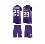 Men's Nike Minnesota Vikings #29 Xavier Rhodes Limited Purple Tank Top Suit NFL Jersey