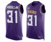 Men's Nike Minnesota Vikings #31 Ameer Abdullah Limited Purple Player Name & Number Tank Top NFL Jersey