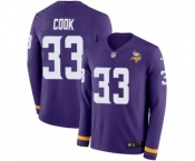 Men's Nike Minnesota Vikings #33 Dalvin Cook Limited Purple Therma Long Sleeve NFL Jersey