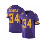 Men's Nike Minnesota Vikings #34 Andrew Sendejo Limited Purple Rush NFL Jersey