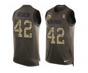 Men's Nike Minnesota Vikings #42 Ben Gedeon Limited Green Salute to Service Tank Top NFL Jersey