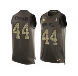 Men's Nike Minnesota Vikings #44 Chuck Foreman Limited Green Salute to Service Tank Top NFL Jersey