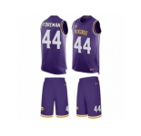 Men's Nike Minnesota Vikings #44 Chuck Foreman Limited Purple Tank Top Suit NFL Jersey
