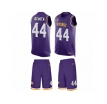 Men's Nike Minnesota Vikings #44 Matt Asiata Limited Purple Tank Top Suit NFL Jersey