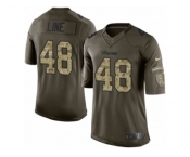 Men's Nike Minnesota Vikings #48 Zach Line Limited Green Salute to Service NFL Jersey