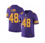 Men's Nike Minnesota Vikings #48 Zach Line Limited Purple Rush NFL Jersey