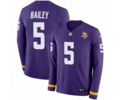 Men's Nike Minnesota Vikings #5 Dan Bailey Limited Purple Therma Long Sleeve NFL Jersey