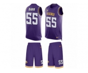 Men's Nike Minnesota Vikings #55 Anthony Barr Limited Purple Tank Top Suit NFL Jersey