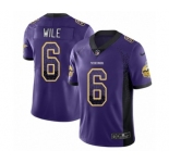 Men's Nike Minnesota Vikings #6 Matt Wile Limited Purple Rush Drift Fashion NFL Jersey