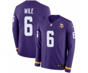 Men's Nike Minnesota Vikings #6 Matt Wile Limited Purple Therma Long Sleeve NFL Jersey