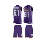 Men's Nike Minnesota Vikings #61 Joe Berger Limited Purple Tank Top Suit NFL Jersey