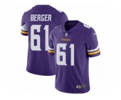 Men's Nike Minnesota Vikings #61 Joe Berger Vapor Untouchable Limited Purple Team Color NFL Jersey