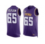 Men's Nike Minnesota Vikings #65 Pat Elflein Limited Purple Player Name & Number Tank Top NFL Jersey