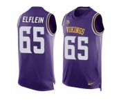 Men's Nike Minnesota Vikings #65 Pat Elflein Limited Purple Player Name & Number Tank Top NFL Jersey