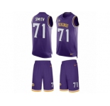 Men's Nike Minnesota Vikings #71 Andre Smith Limited Purple Tank Top Suit NFL Jersey