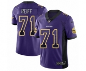 Men's Nike Minnesota Vikings #71 Riley Reiff Limited Purple Rush Drift Fashion NFL Jersey