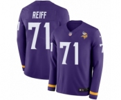 Men's Nike Minnesota Vikings #71 Riley Reiff Limited Purple Therma Long Sleeve NFL Jersey