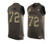 Men's Nike Minnesota Vikings #72 Jake Long Limited Green Salute to Service Tank Top NFL Jersey
