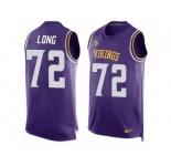 Men's Nike Minnesota Vikings #72 Jake Long Limited Purple Player Name & Number Tank Top NFL Jersey