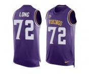 Men's Nike Minnesota Vikings #72 Jake Long Limited Purple Player Name & Number Tank Top NFL Jersey