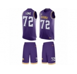 Men's Nike Minnesota Vikings #72 Jake Long Limited Purple Tank Top Suit NFL Jersey