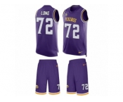 Men's Nike Minnesota Vikings #72 Jake Long Limited Purple Tank Top Suit NFL Jersey