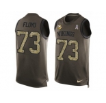 Men's Nike Minnesota Vikings #73 Sharrif Floyd Limited Green Salute to Service Tank Top NFL Jersey