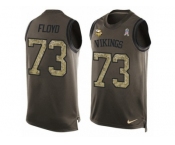 Men's Nike Minnesota Vikings #73 Sharrif Floyd Limited Green Salute to Service Tank Top NFL Jersey