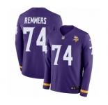 Men's Nike Minnesota Vikings #74 Mike Remmers Limited Purple Therma Long Sleeve NFL Jersey
