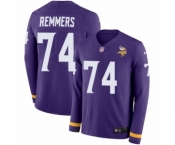 Men's Nike Minnesota Vikings #74 Mike Remmers Limited Purple Therma Long Sleeve NFL Jersey