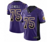 Men's Nike Minnesota Vikings #75 Brian O'Neill Limited Purple Rush Drift Fashion NFL Jersey - 副本