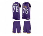 Men's Nike Minnesota Vikings #76 Alex Boone Limited Purple Tank Top Suit NFL Jersey