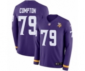 Men's Nike Minnesota Vikings #79 Tom Compton Limited Purple Therma Long Sleeve NFL Jersey
