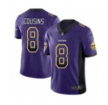 Men's Nike Minnesota Vikings #8 Kirk Cousins Limited Purple Rush Drift Fashion NFL Jersey