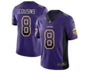 Men's Nike Minnesota Vikings #8 Kirk Cousins Limited Purple Rush Drift Fashion NFL Jersey
